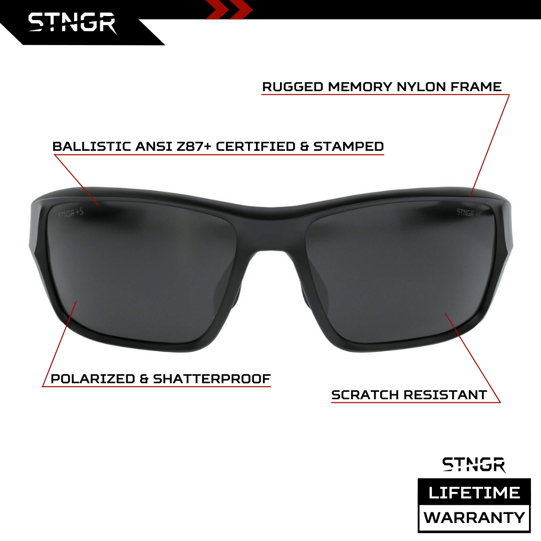 STNGR Ridge Unbreakable Tactical Ballistic Outdoor & Shooting Sunglasses  Polarized For Men
